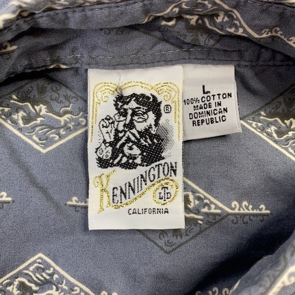 Kennington California Blue/Gray Button Up Long Sleeve Shirt Size Large - Picture 3 of 5